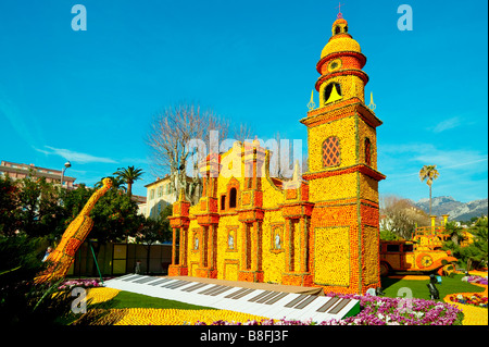 ZITRONE-FESTIFAL-MENTON-COTE D ' AZUR-FRANKREICH Stockfoto