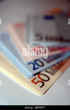 Ein Stapel von Euro-Banknoten / Währung / Geld / cash Stockfoto