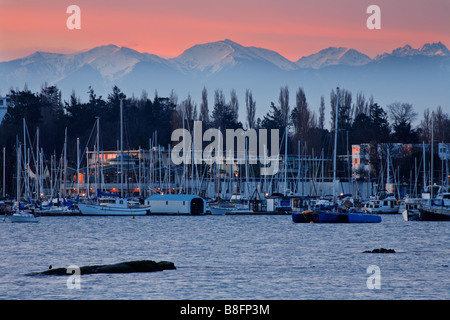 Sunrise und Oak Bay Marina Victoria British Columbia Kanada Stockfoto