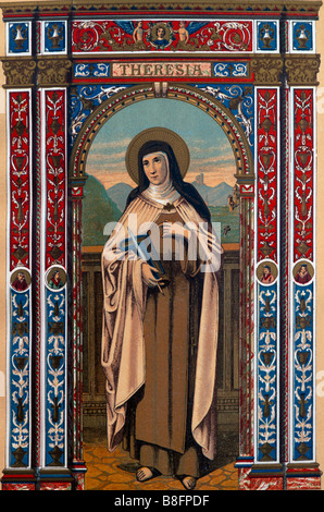 Die heilige Teresa von Avila, 1515-1582-Gründer der Unbeschuhten Karmeliten Schutzpatron Spaniens, Verlust der Eltern Kranken- und Laceworker Stockfoto