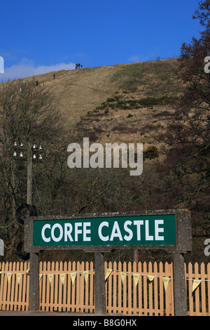 Corfe Castle Train Station-Dorset-England Stockfoto