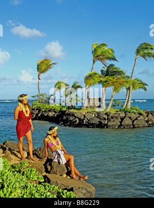 2046 Hula Mädchen Oahu Hawaii USA Stockfoto