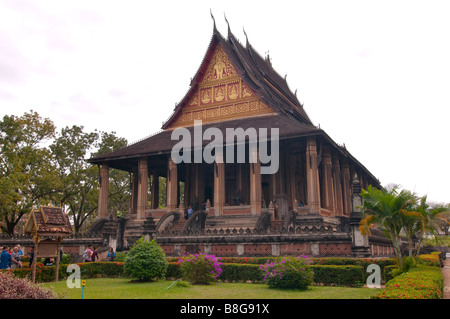 Buddha-Statue Haw Pha Kaew Wat, auch bekannt als der königliche Tempel, Vientiane, Laos Stockfoto