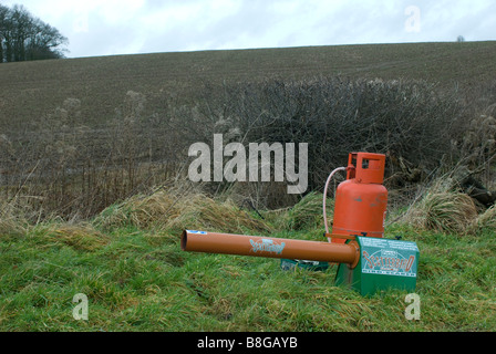 Scatterbird Vogel Nageltiereverscheucher Gas Waffe wie von englische Landwirte verwendet, um Vögel von ihrer Ernte-Feldern fernzuhalten Stockfoto