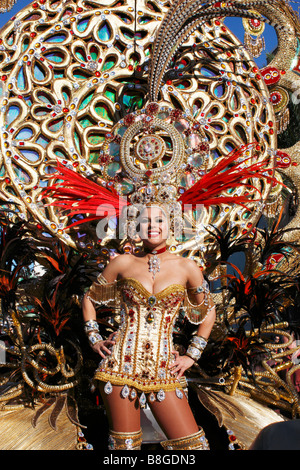 Karnevalskönigin 2009 Las Palmas Karneval auf Gran Canaria. Stockfoto