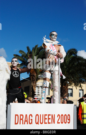 Gewinner des Drag-Queen-Wettbewerb am Karneval 2009 Las Palmas auf Gran Canaria Stockfoto