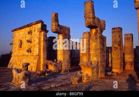 Maya-Regengott Chac Mool Statue Tempel der Krieger Chichén Itzá Mexiko Stockfoto