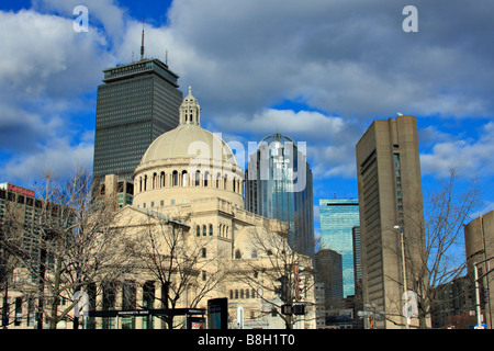 Die erste Kirche Christi Wissenschaftler, Prudential Tower 101 Huntington Ave., John Hancock Tower, Boston, Massachusetts. Stockfoto