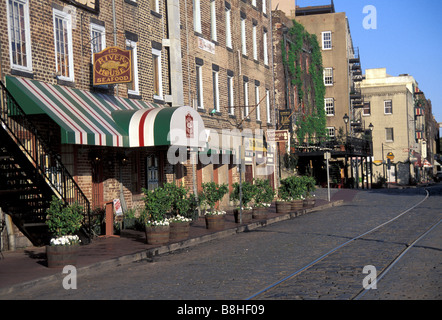 River Street, Savannah, GA Stockfoto