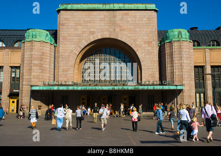 Eingang zum Hauptbahnhof in Helsinki Finnland Europa Stockfoto