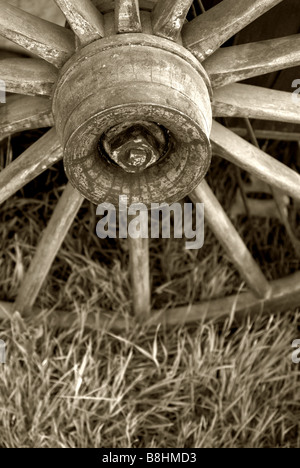 Cowboy chuckwagon Rad Stockfoto