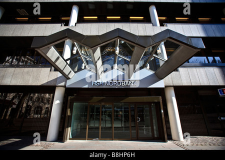 Eingang zur Unternehmenszentrale der HSH Nord Bank in Hamburg, Deutschland Stockfoto