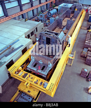 Schale der Eurotunnel Shuttle Lokomotive durchmachenden Belastungstests in einem speziellen Rig an British Rail Forschungseinrichtung in Derby. Stockfoto