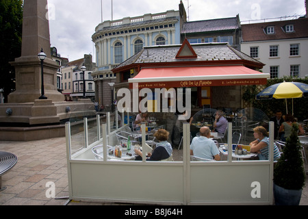 Eine Reihe von Fotografien in St Helier Jersey, der Kanalinseln UK United Kingdom GB Great Britain Stockfoto