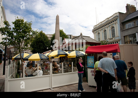 Eine Reihe von Fotografien in St Helier Jersey, der Kanalinseln UK United Kingdom GB Great Britain Stockfoto