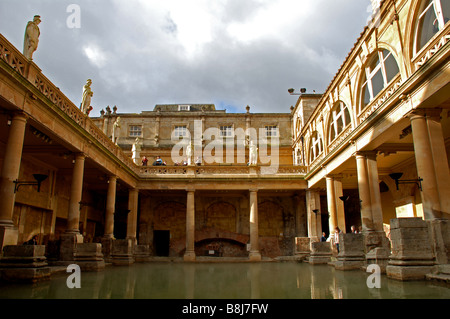 Hauptpool am Roman Baths in Bath, England. Stockfoto