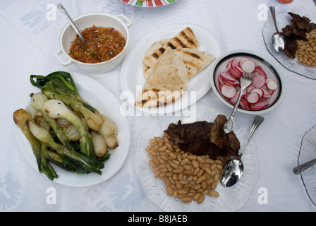 Mexikanisches Essen bei einem Barbecue in einem Resort in der Nähe von Cosala, Sinaloa State vorbereitet. Mexiko. Stockfoto