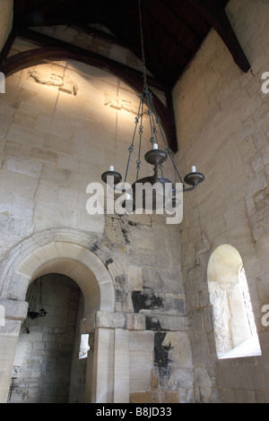 Im Inneren der angelsächsischen Kirche St. Laurence A Grade I denkmalgeschütztes Gebäude, Bradford on Avon, Wiltshire, England, Großbritannien Stockfoto