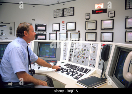 Kernreaktor-Kontrollraum im Idaho National Engineering Lab mitten in der Wüste zwischen Arco und Idaho Falls, Idaho Stockfoto