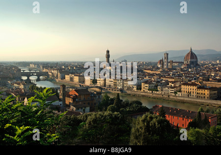 Blick auf Florenz von der Piazzale Michelangiolo, Toskana, Italien Stockfoto