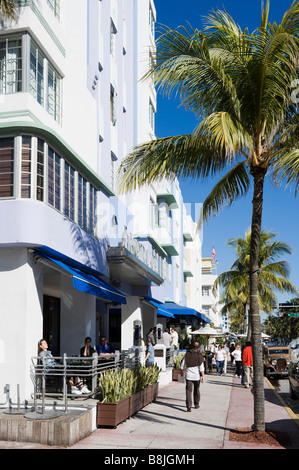 Hotels am Ocean Drive im Art-Deco-District, South Beach, Miami Beach, Gold Coast, Florida, USA Stockfoto