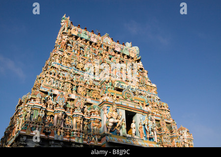 Indien-Tamil Nadu Kumbakonam Nageshwara Tempel Gopuram Stockfoto