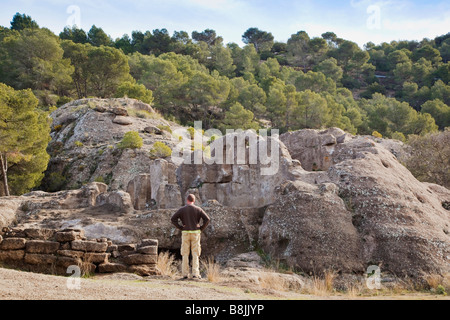 Ruinen von Bobastro Mozarabe Kirche Ardales Parque Natural Provinz Malaga Spanien Stockfoto