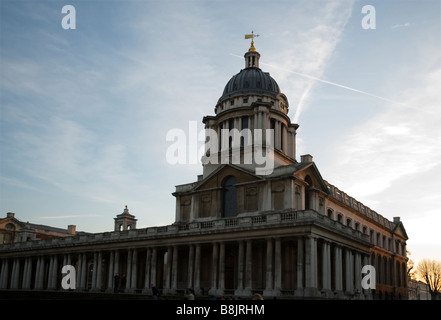 Die bemalten Halle in King William Court, das Old Royal Naval College Greenwich, London England UK Stockfoto