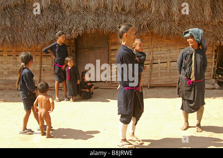 Lanten Menschen im Dorf Ban Nam Lu, Namtha Provinz, Laos Stockfoto