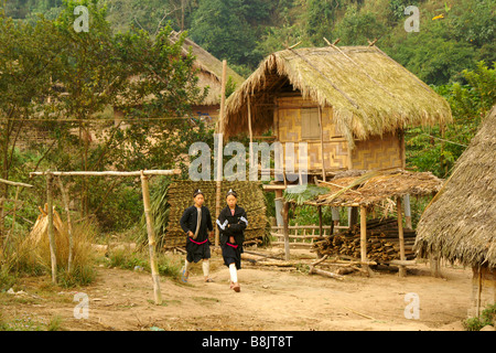 Lanten Bergvolk Dorf Namtha Region des nördlichen Laos Stockfoto