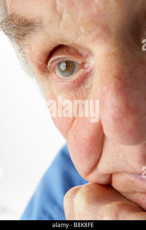 Nahaufnahme des älteren Menschen Stockfoto