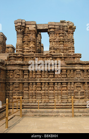 Tempel Nr. 1, Teil des Bhoga-Mandapa (Angebote Hall). Konark Sun Temple, Orissa, Indien. UNESCO-Weltkulturerbe Stockfoto