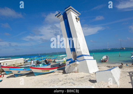 Alter Leuchtturm in Puerto Morelos Caribe Quintana Roo Zustand Mayan Riviera Halbinsel Yucatan Mexiko Stockfoto