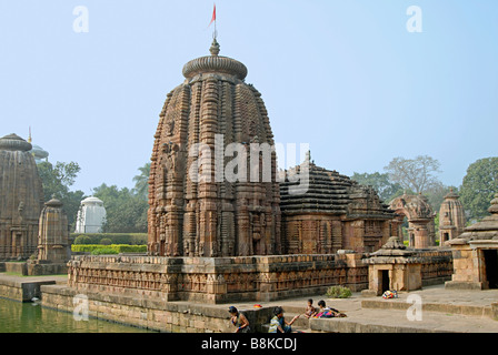 Muktesvara Tempel-General-View aus Nord-Ost. Orissa, Bhubaneshwar, Indien. Stockfoto