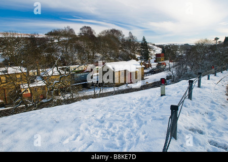 Ein Winter-Szene am Bahnhof Goathland, North Yorkshire Stockfoto