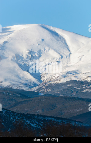 Schneebedeckte Berge der Sierra Nevada Provinz Granada Spanien Stockfoto
