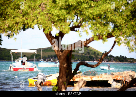 Blick auf eine Bucht auf der Karibik Insel Saint Martin auf den niederländischen Antillen Stockfoto