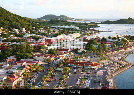 Übersicht von Marigot tagsüber der Karibik Insel Saint Martin auf den niederländischen Antillen Stockfoto