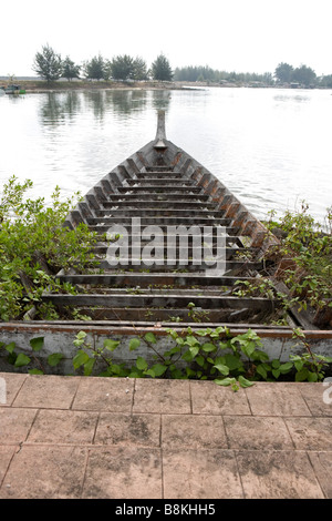 Alte traditionelle Fischerboote, Kuala Terengganu, Malaysia Stockfoto