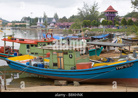 Traditionelle Fischerboote, Kuala Terengganu, Malaysia Stockfoto