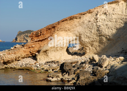 Küsten-Ansicht im Bereich Cala Blanca, Javea / Xabia, Provinz Alicante, Comunidad Valenciana, Spanien Stockfoto