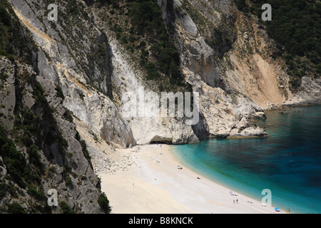 Atemberaubende Myrtos Strand in Kefalonia Griechenland Stockfoto