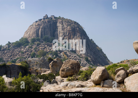 Indien-Tamil Nadu Gingee Fort Rajagiri Fort aus Vellore Tor Stockfoto