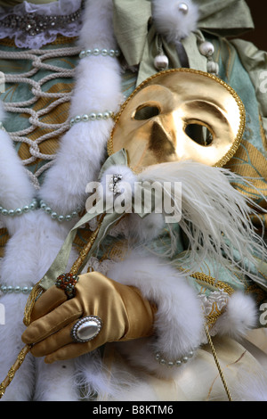Detail der venezianische Maske Venedig Karneval 2009, Venedig, Italien Stockfoto