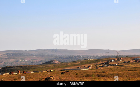 Eine Abwasser-Recheneinheit auf offenen Land rund um die Gemeinden von Grahamstown, Südafrika Stockfoto