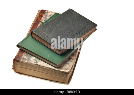 alte Bücher aus dem 1800 s isoliert Stockfoto