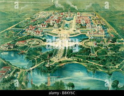 Birdseye-Blick auf die Pan-American Exposition, Buffalo, 1.Mai bis 1. November 1901. Stockfoto