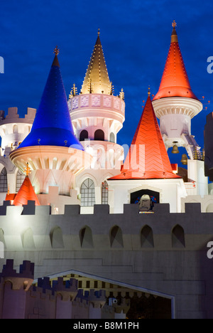 Excalibur Hotel &amp; Casino in der Nacht auf den Las Vegas strip, Nevada, USA Stockfoto