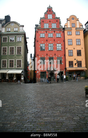 Bunte Häuser, Stortorget, Gamla Stan, die Altstadt von Stockholm, Schweden Stockfoto