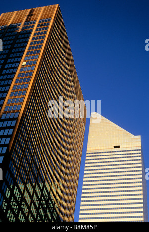 Citigroup Center Building ehemaliger Hauptsitz des Citicorp Center Building, 601 Lexington Avenue, und das Seagram Building, 390 Park Avenue New York City. Stockfoto